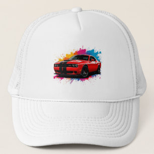 Lebhaftes rotes Muscle-Car Truckerkappe