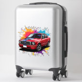 Lebhaftes rotes Muskelauto Aufkleber (Koffer)