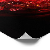 Lebhaftes rotes Mythisches Pferd mit fiery Mane Poster (Ecke)