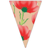 Lebhaftes rotes Stoffdesign mit Blumenmuster Wimpelkette (Zweite Fahne)