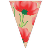 Lebhaftes rotes Stoffdesign mit Blumenmuster Wimpelkette (Erste Fahne)