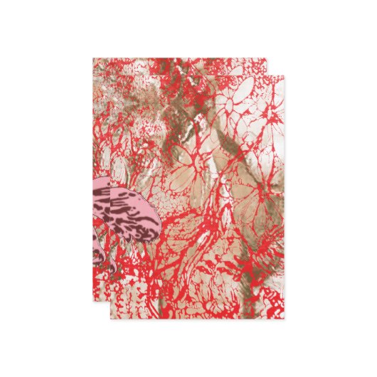 Lebhaftes rotes Stoffdesign mit eigenem Boden Einladung (Vorderseite/Rückseite Beispiel)