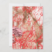 Lebhaftes rotes Stoffdesign mit eigenem Boden Einladung (Rückseite)