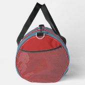 Lebhaftes rotes und blau gestreiftes Muster Modern Duffle Bag (Rechts)