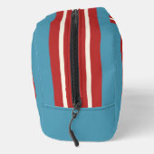 Lebhaftes rotes und blau gestreiftes Muster Modern Waschbeutel (Rechts)
