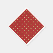 Lebhaftes rotes und goldenes Polka-Punktmuster Serviette (Ecke)