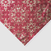 Lebhaftes rotes und goldklassisches Damaskatmuster Seidenpapier (Ausschnitt)