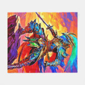 Lebhaftes Rüstungsheld Fleecedecke (Vorderseite (Horizontal))