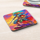 Lebhaftes Rüstungsheld Getränkeuntersetzer (Linke Seite)