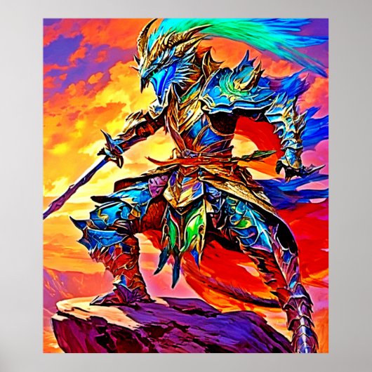 Lebhaftes Rüstungsheld Poster (Vorne)