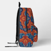 Lebhaftes Safari Tapestry-Muster - Der weiße Lotus Bedruckter Rucksack (Links)