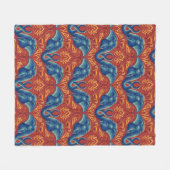 Lebhaftes Safari Tapestry-Muster - Der weiße Lotus Fleecedecke (Vorderseite (Horizontal))