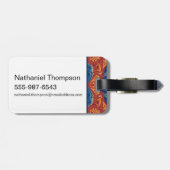 Lebhaftes Safari Tapestry-Muster - Der weiße Lotus Gepäckanhänger (Rückseite horizontal)