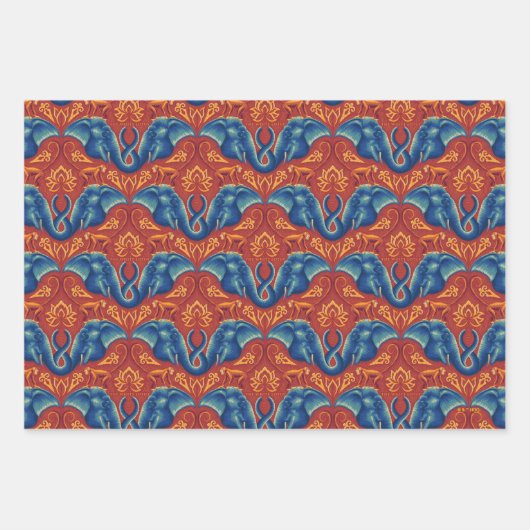 Lebhaftes Safari Tapestry-Muster - Der weiße Lotus Geschenkpapier Set (Vorderseite 3)