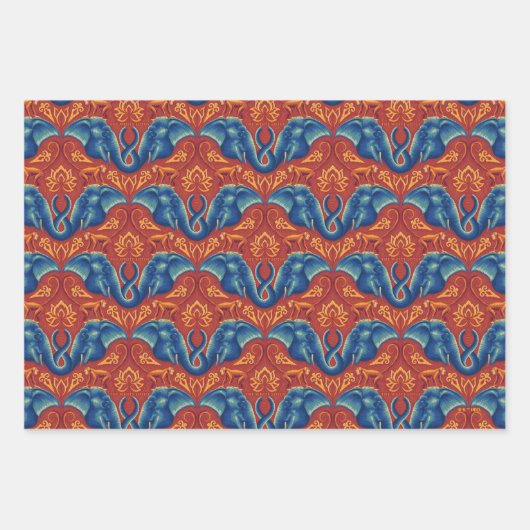 Lebhaftes Safari Tapestry-Muster - Der weiße Lotus Geschenkpapier Set (Vorderseite 2)