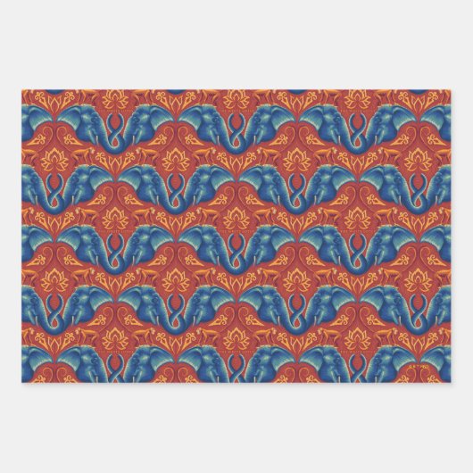 Lebhaftes Safari Tapestry-Muster - Der weiße Lotus Geschenkpapier Set (Vorderseite)