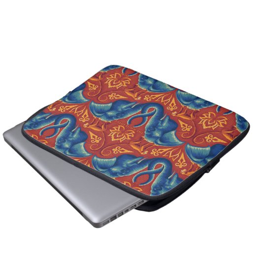 Lebhaftes Safari Tapestry-Muster - Der weiße Lotus Laptopschutzhülle (Vorne Knopf)