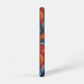 Lebhaftes Safari Tapestry-Muster - Der weiße Lotus Samsung Galaxy Hülle (Rechte Seite)