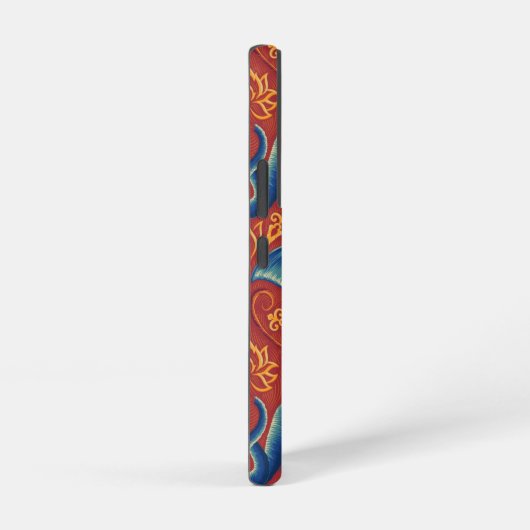 Lebhaftes Safari Tapestry-Muster - Der weiße Lotus Samsung Galaxy Hülle (Rechte Seite)