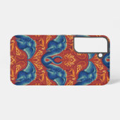 Lebhaftes Safari Tapestry-Muster - Der weiße Lotus Samsung Galaxy Hülle (Rückseite (Horizontal))