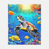 Lebhaftes Schildkrötenriff Fleecedecke (Vorderseite)