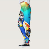 Lebhaftes Schildkrötenriff Leggings (Links)