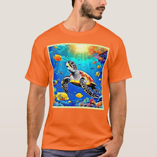 Lebhaftes Schildkrötenriff T-Shirt (Vorderseite)