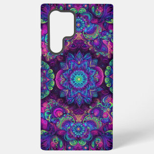 Lebhaftes Schwarzlicht-Kaleidoskop-Design Samsung Galaxy Hülle