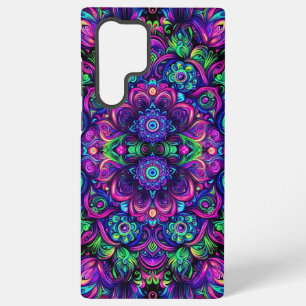 Lebhaftes Schwarzlicht-Kaleidoskop-Design Samsung Galaxy Hülle