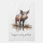 Lebhaftes Schwein, Brauch Geschirrtuch (Vertikal)