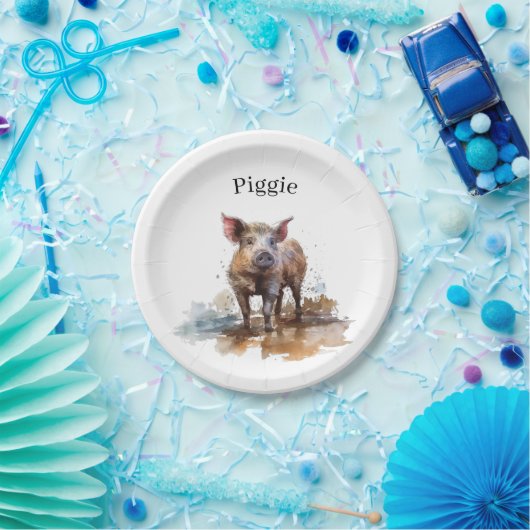 Lebhaftes Schwein, Brauch Pappteller (Party)