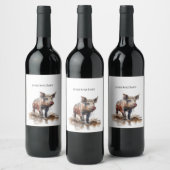 Lebhaftes Schwein, Brauch Weinetikett (Flaschen)