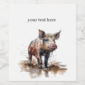 Lebhaftes Schwein, Brauch Weinetikett (Einzelnes Label)