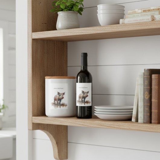 Lebhaftes Schwein, Brauch Weinetikett