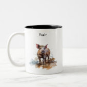 Lebhaftes Schwein, Brauch Zweifarbige Tasse (Links)