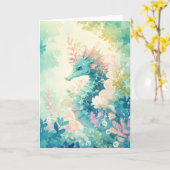 Lebhaftes Seepferd in einem Korallenkaleidoskop Karte (Gelbe Blume)