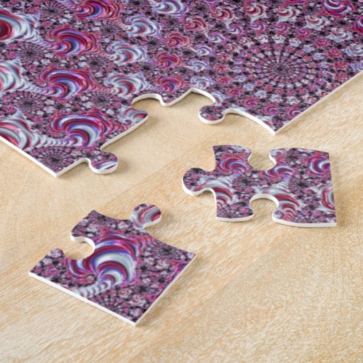 Lebhaftes Shiny Groovy Trippy Spiraling Fraktal Ar Puzzle (Seite)