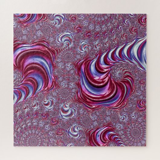 Lebhaftes Shiny Groovy Trippy Spiraling Fraktal Ar Puzzle (Horizontal)