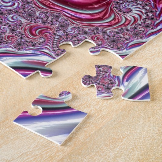 Lebhaftes Shiny Groovy Trippy Spiraling Fraktal Ar Puzzle (Seite)