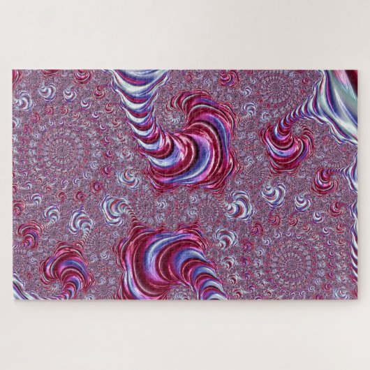 Lebhaftes Shiny Groovy Trippy Spiraling Fraktal Ar Puzzle (Horizontal)