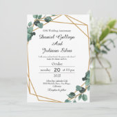 Lebhaftes Smaragdgrün Hochzeitstag Einladung (Stehend Vorderseite)