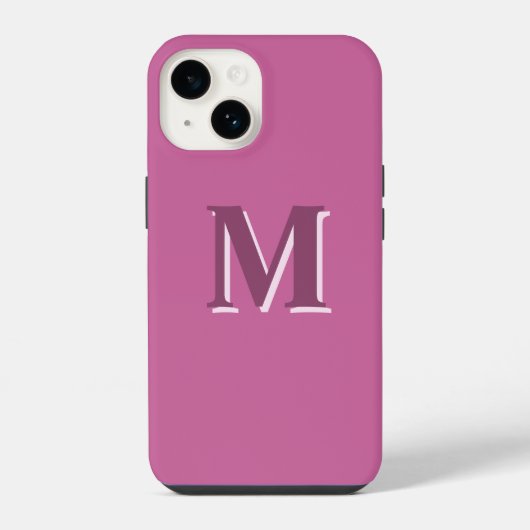 lebhaftes solides rosa Monogramm iPhone Hülle (Rückseite)