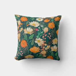 Lebhaftes Sommergarten Blumenmuster dekorativ Kissen
