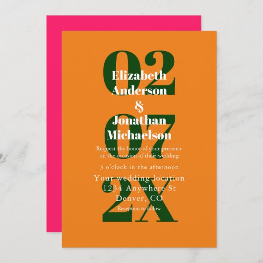 Lebhaftes Sonnenaufgang Minimalistisch Mix & Match Einladung (Vorne/Hinten)