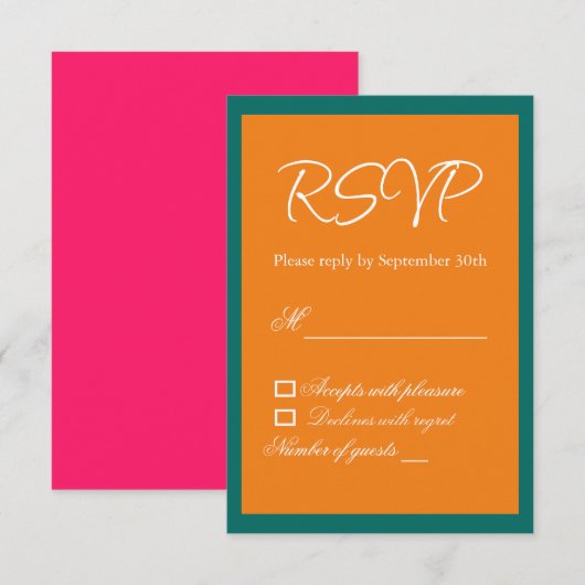 Lebhaftes Sonnenaufgang Minimalistisch Mix & Match RSVP Karte (Vorne/Hinten)