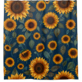 Lebhaftes Sonnenblumen Duschvorhang Set (Vorderseite)