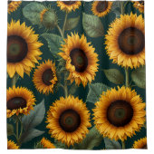 Lebhaftes Sonnenblumen Duschvorhang Set (Vorderseite)
