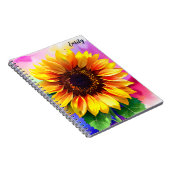 Lebhaftes Sonnenblumen-Notebook mit Individuelle N Notizblock (Rechte Seite)