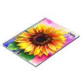 Lebhaftes Sonnenblumen-Notebook mit Individuelle N Notizblock (Linke Seite)