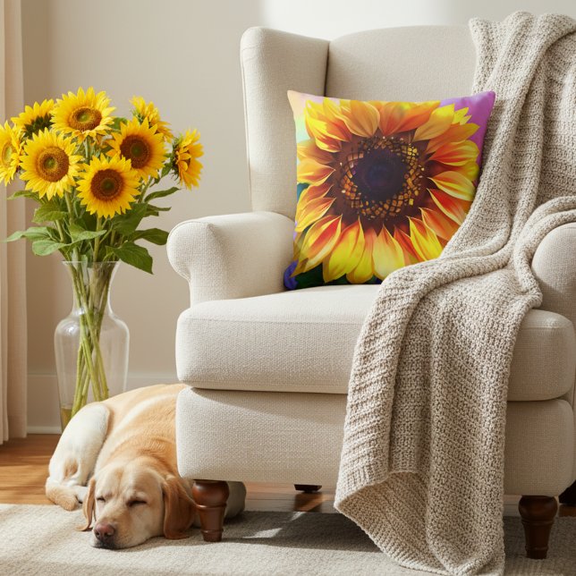Lebhaftes Sonnenblumenkernkissen Kissen (Sunflower pillow for your home!)